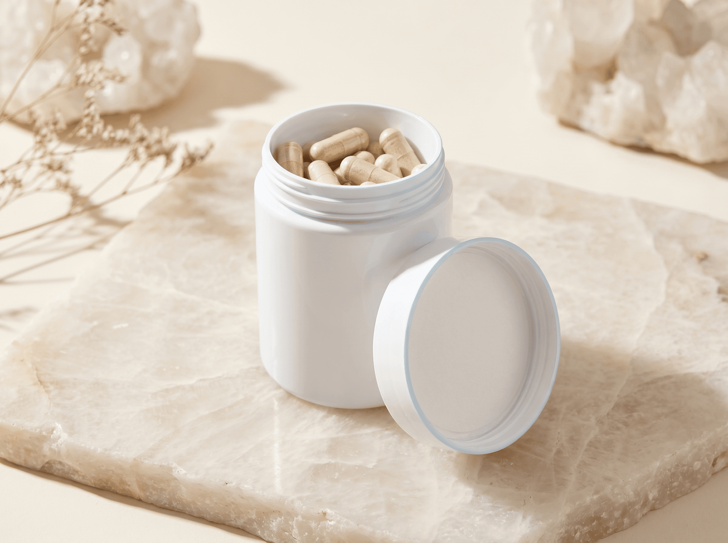 White 80DR, 66mm Wide-Neck Jar Front three-quarter hero white scenery product image