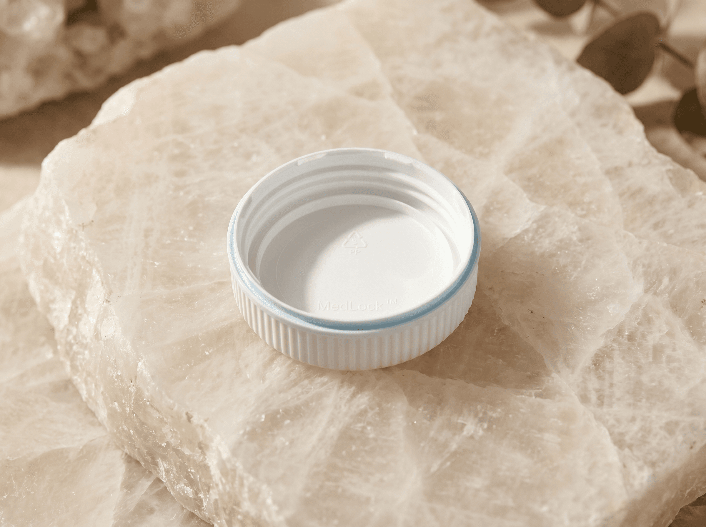 White 52mm TE/CR Cap Front three-quarter hero white scenery product image