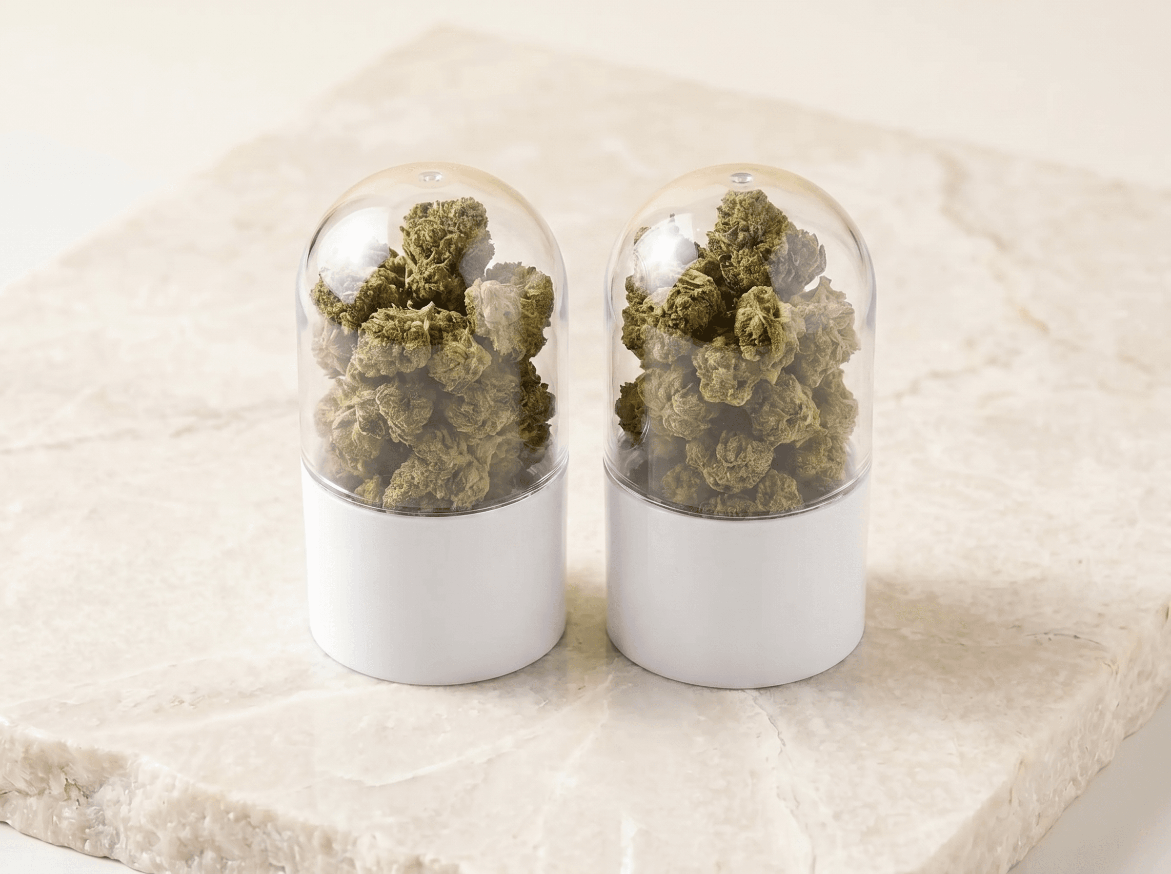 Clear & White 100ml PET Jar Front three-quarter hero white scenery product image
