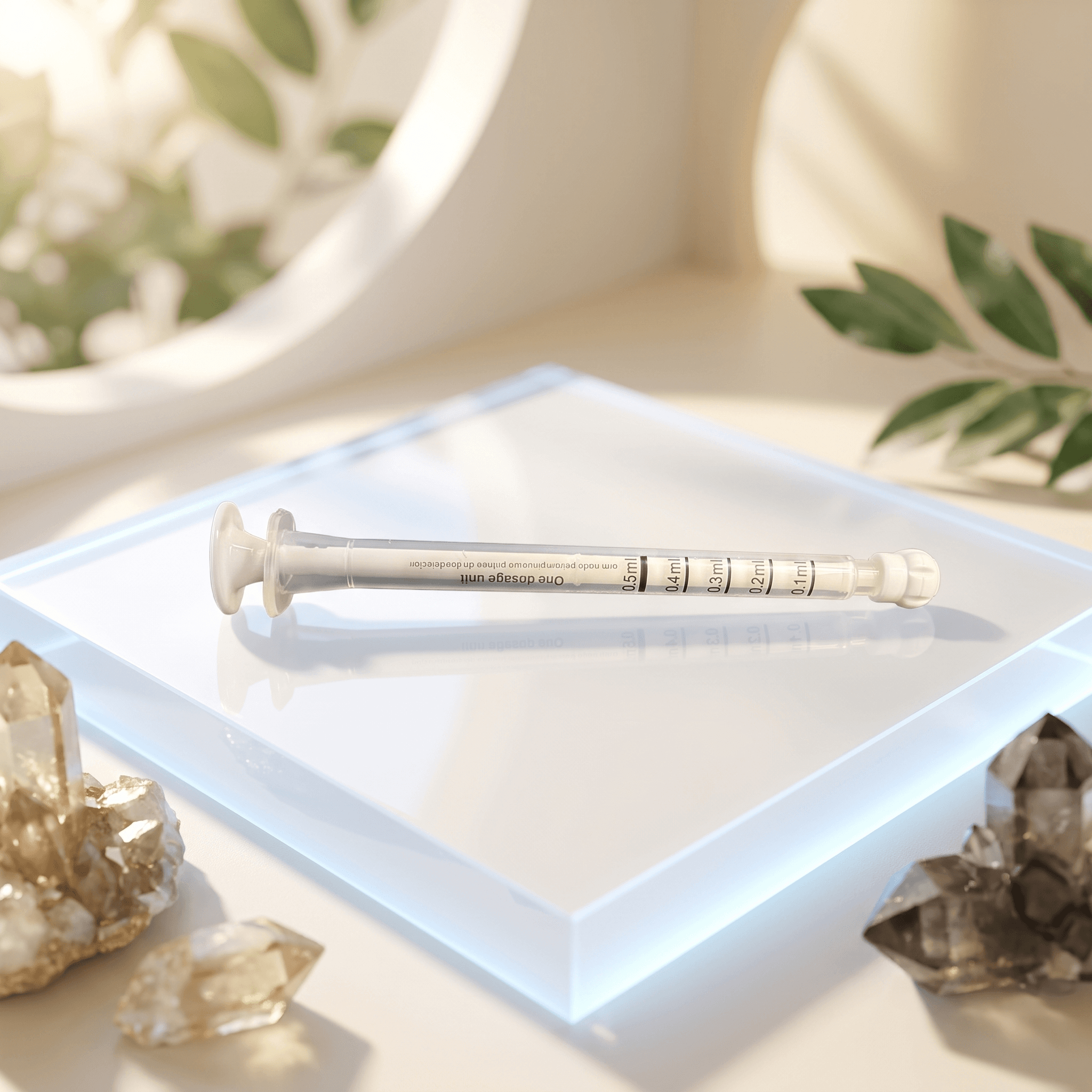 ClickDose Oral Syringe 0.5ml Front three-quarter hero white scenery product image