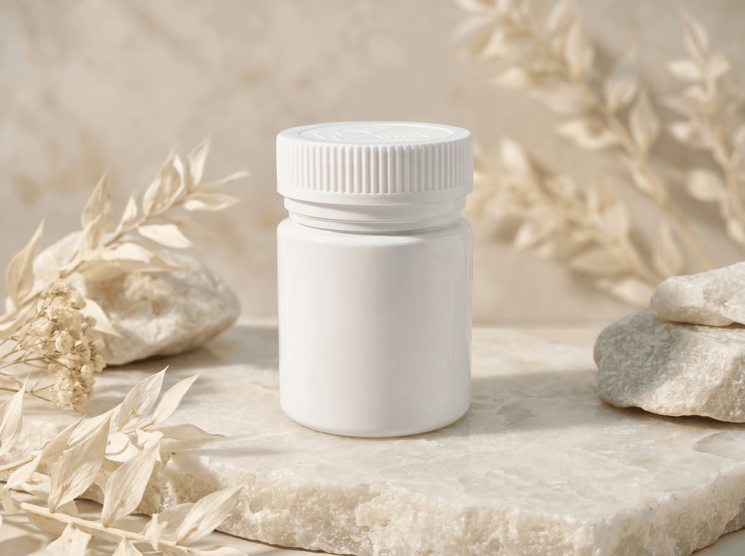 White 40DR PET Jar Front three-quarter hero white scenery product image