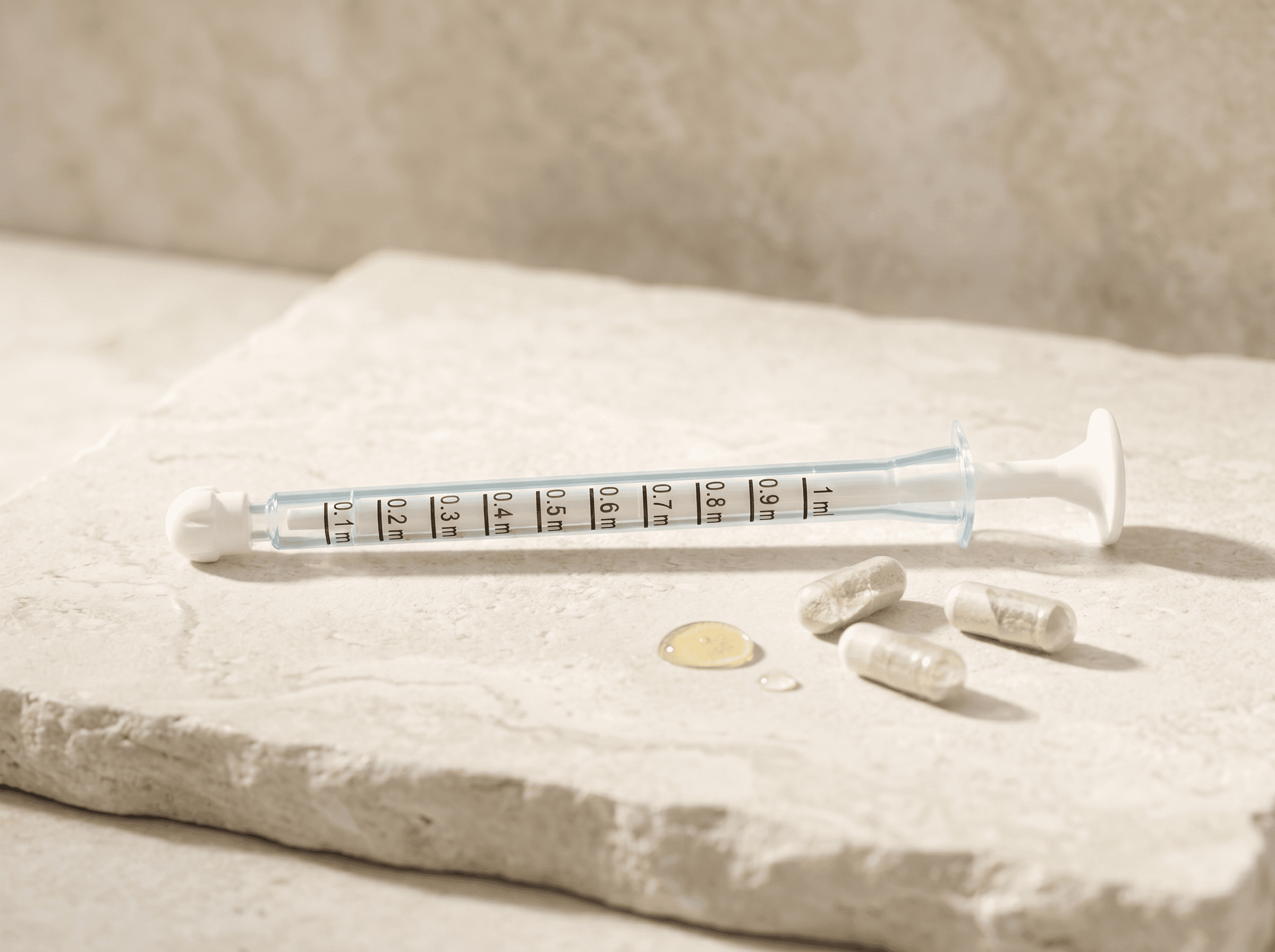 Smooth-Pull Oral Syringe 1ml Front three-quarter hero white scenery product image