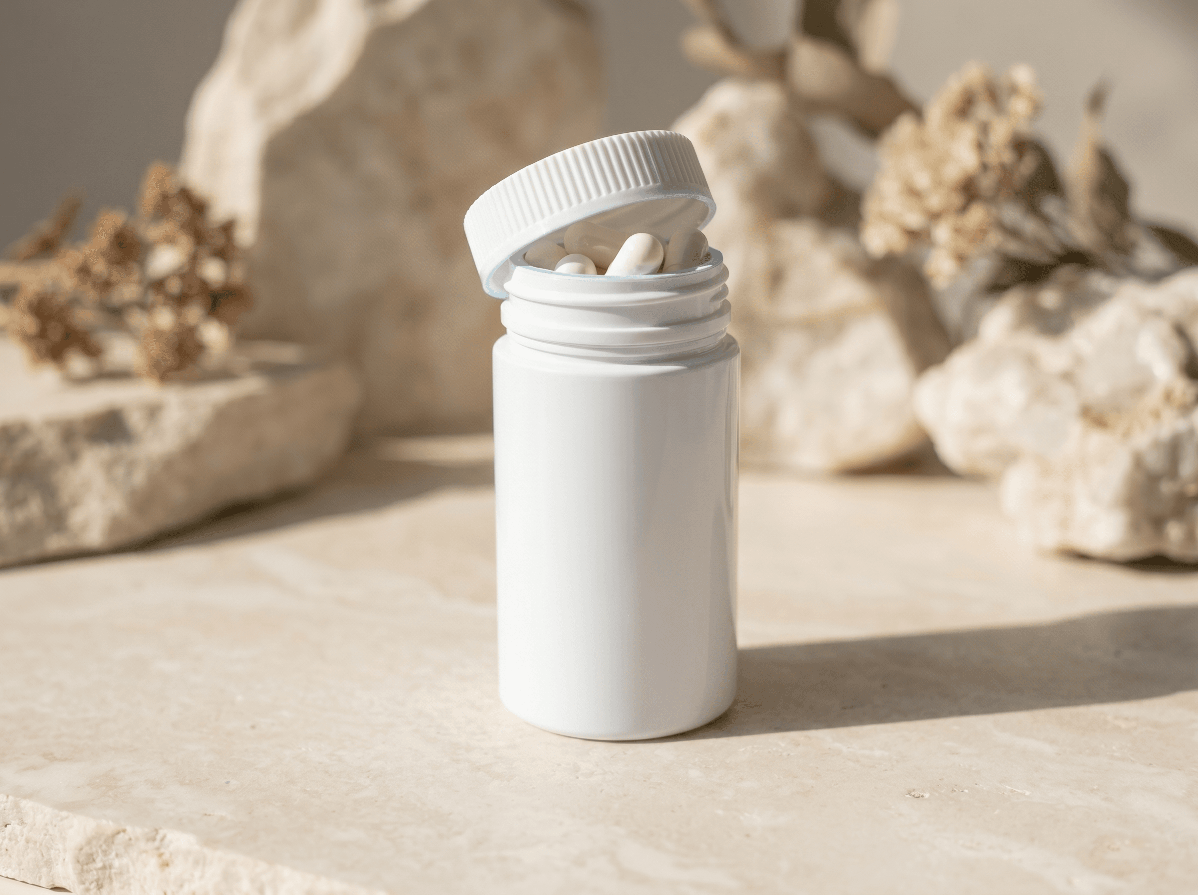 White 60DR PET Jar Front three-quarter hero white scenery product image