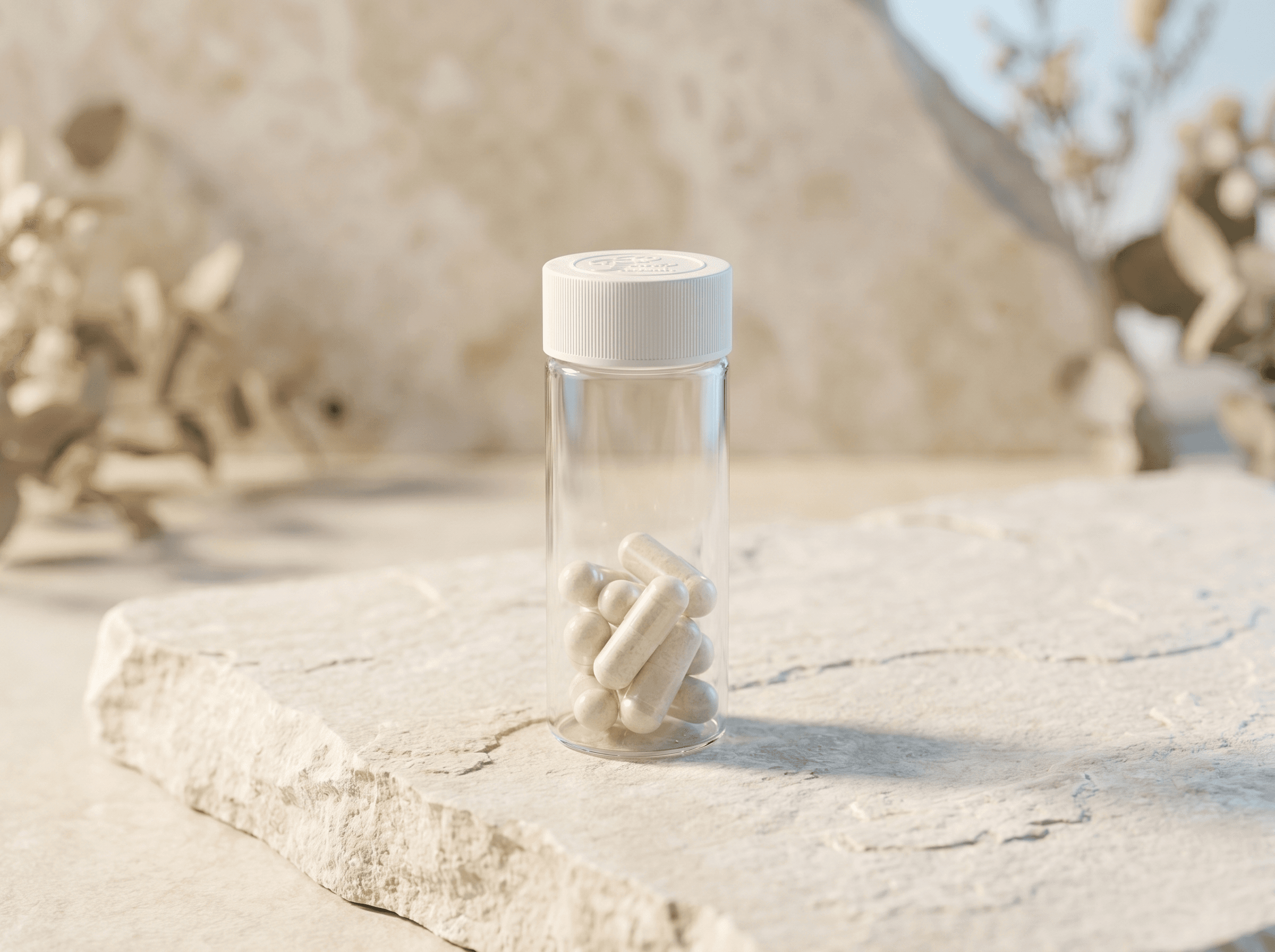 White 32x100mm Tube, White CR + TE (foil heat induction seal) cap, CLEAR tube Front three-quarter hero white scenery product image