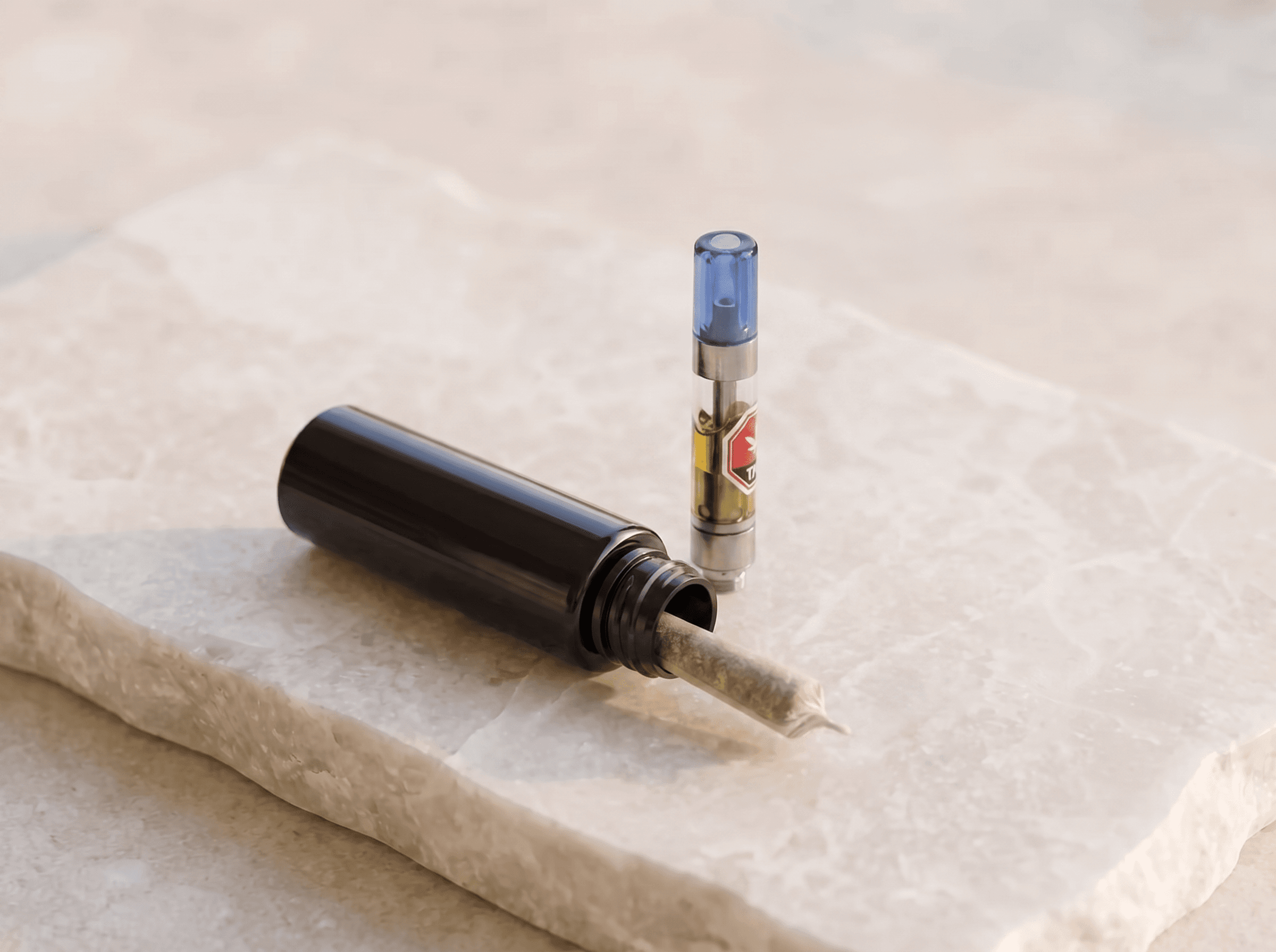 Black 3.5" Black plastic tube w/22mm CR cap Front three-quarter hero white scenery product image