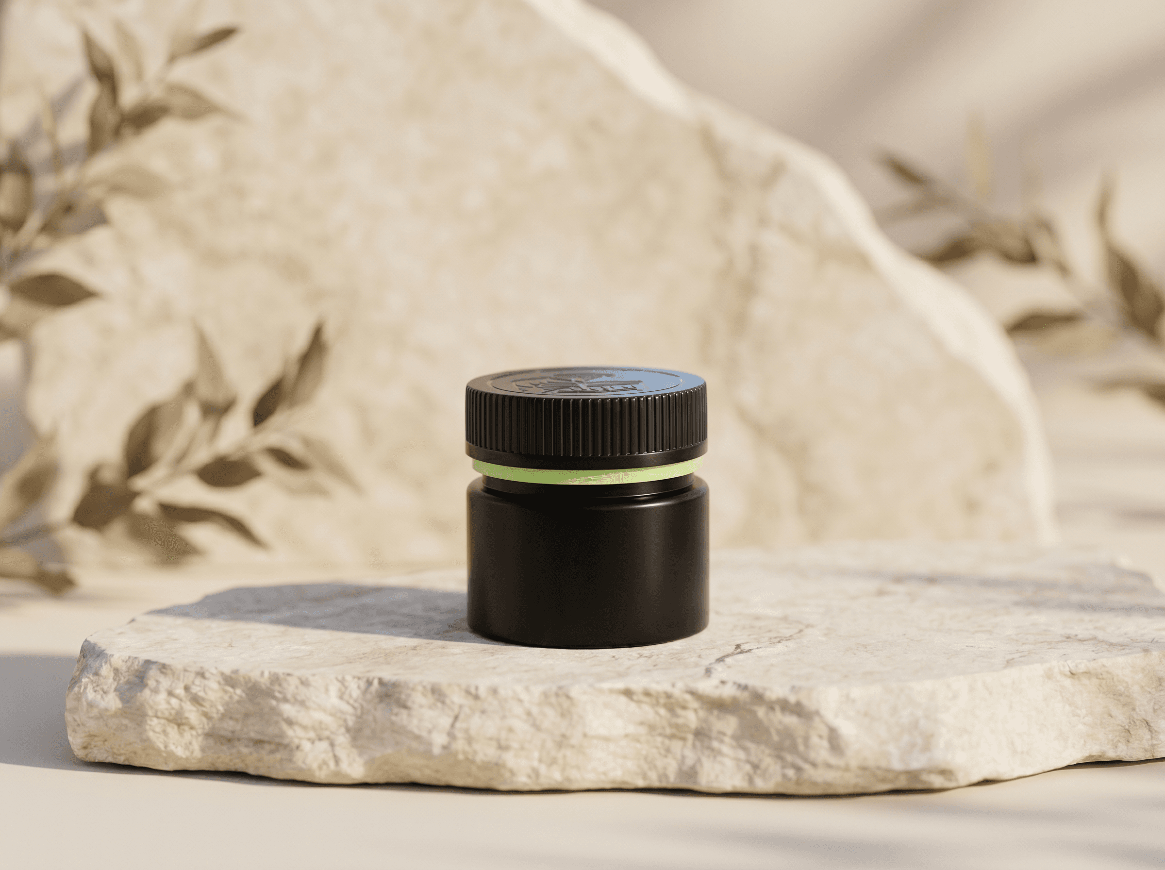 Black 20DR False-Bottom PET Jar Front three-quarter hero white scenery product image