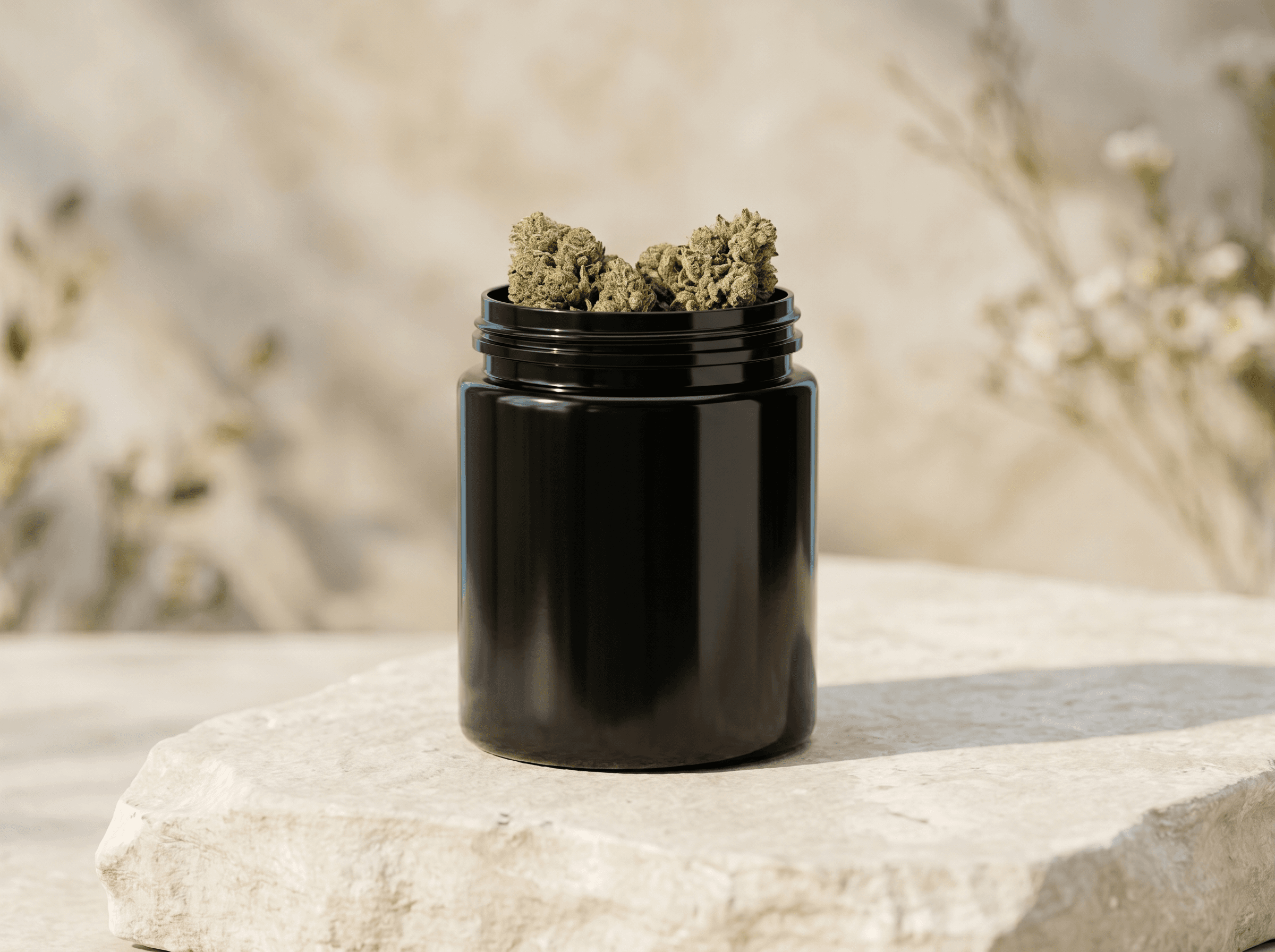Black 40DR PET Jar Front three-quarter hero white scenery product image