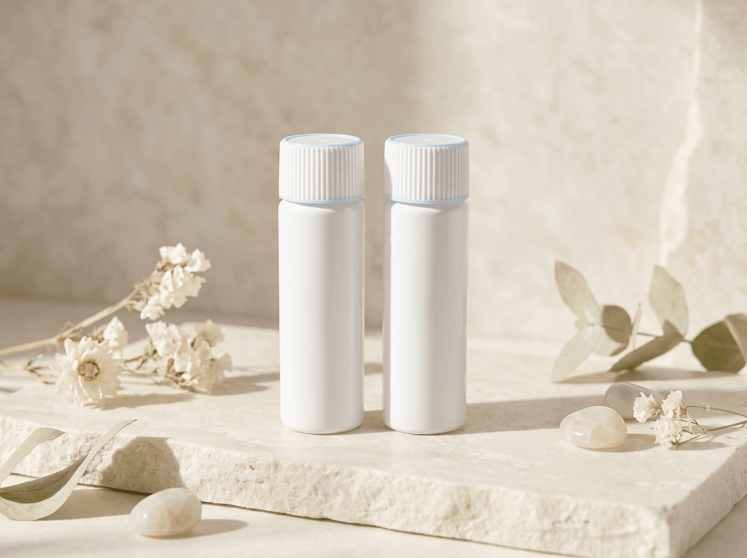 White 3.5" White plastic tube w/22mm CR cap Front three-quarter hero white scenery product image
