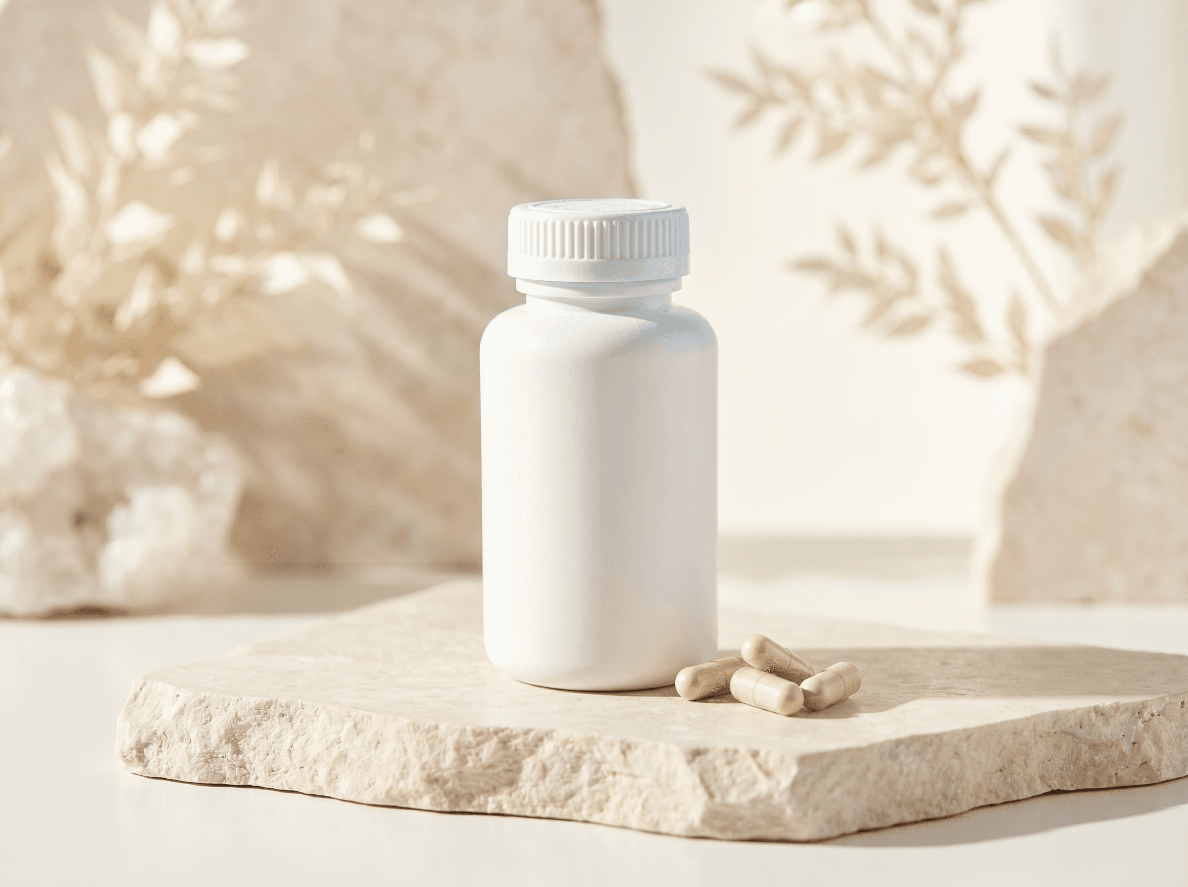 White 150cc Packer Bottle Front three-quarter hero white scenery product image